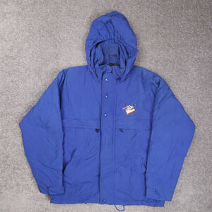 Vintage Imported Labatt Blue Hockey Small Blue Long Sleeve Zip Snap Jacket